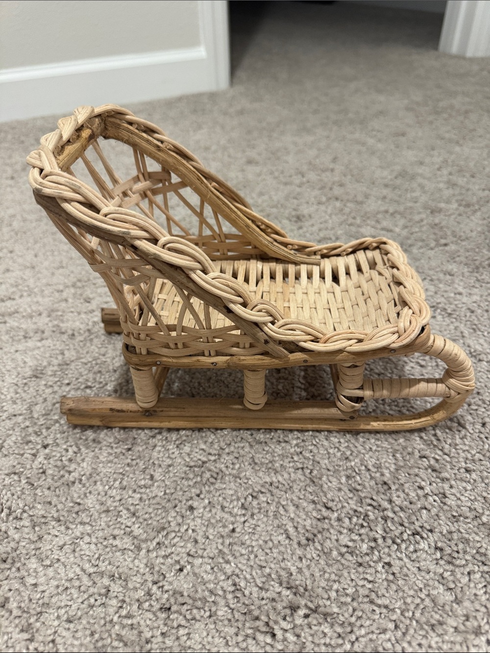 Magnolia Natural Wicker Sled Holiday Decor